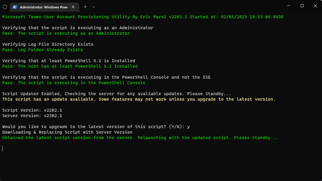 PowerShell Script Microsoft Teams User Account Provisioning Utility